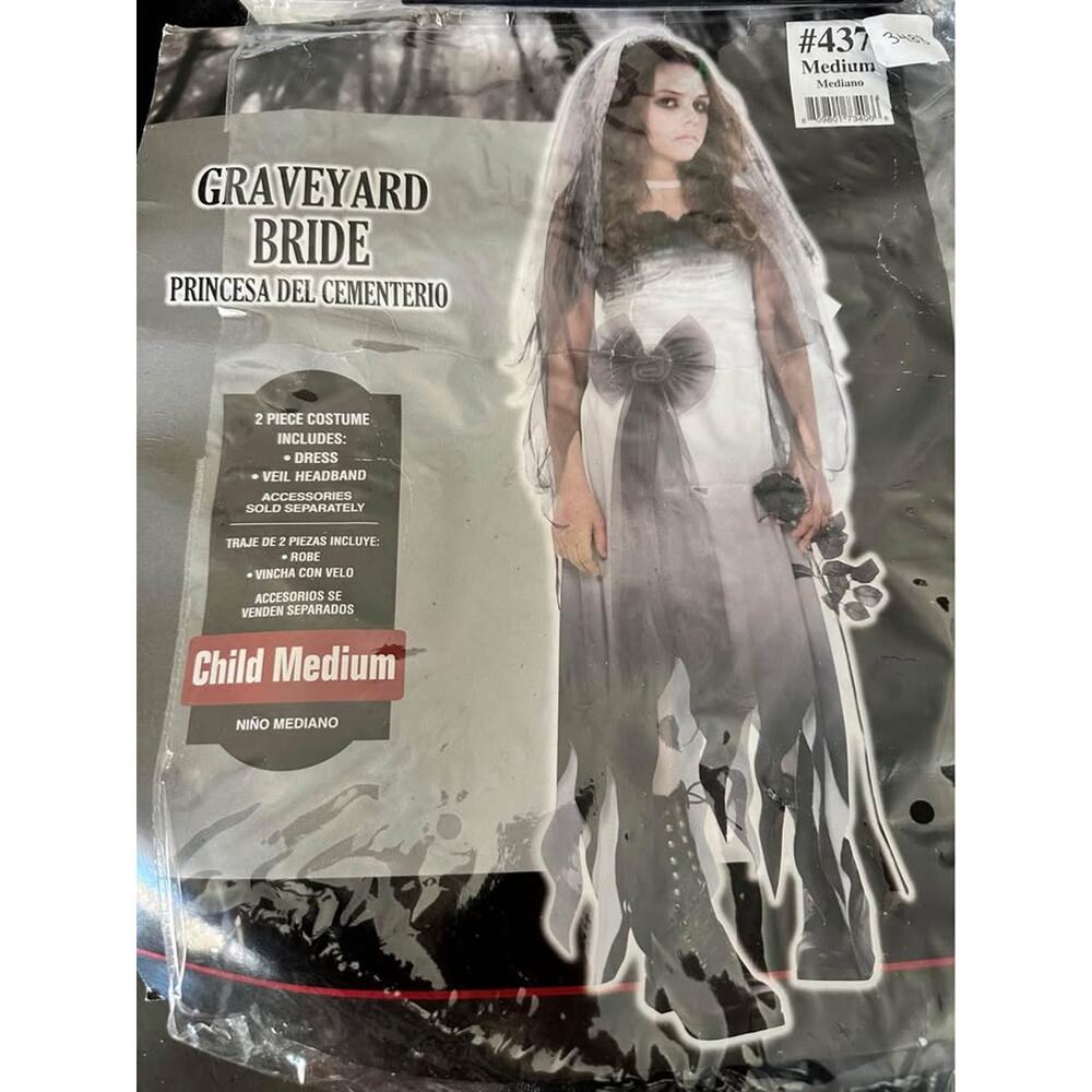 Graveyard Bride costume-kids medium 8-10; cosplay halloween goth